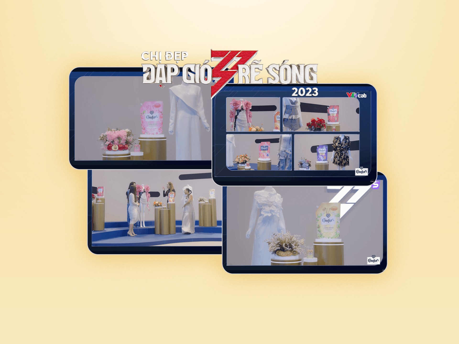 Comfort campaign shown on responsive digital screens