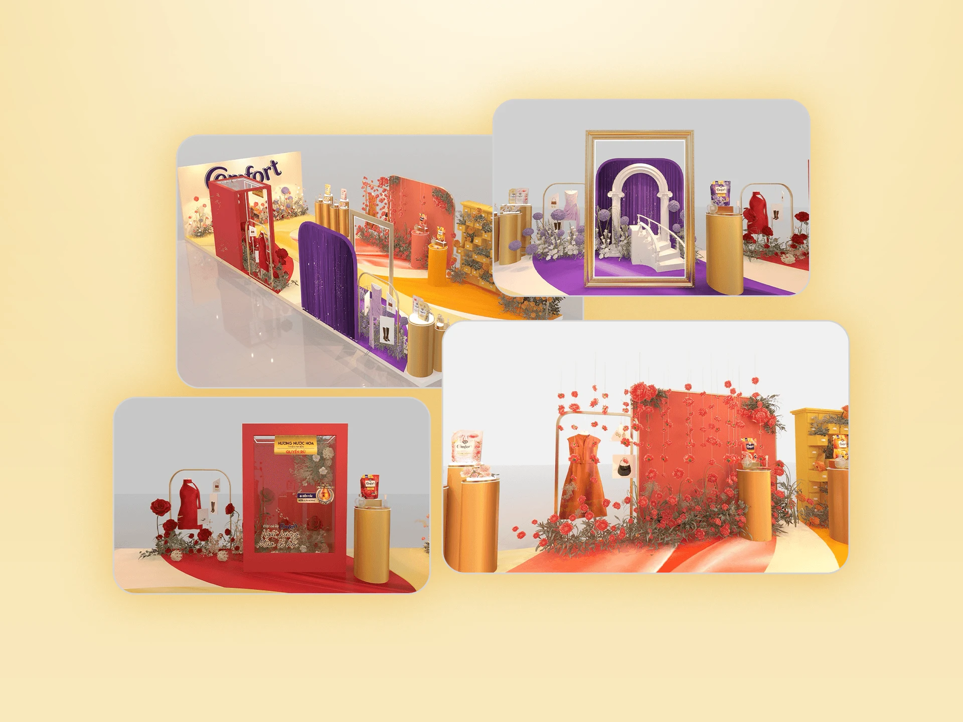 Comfort fragrance range within colorful seasonal display sets