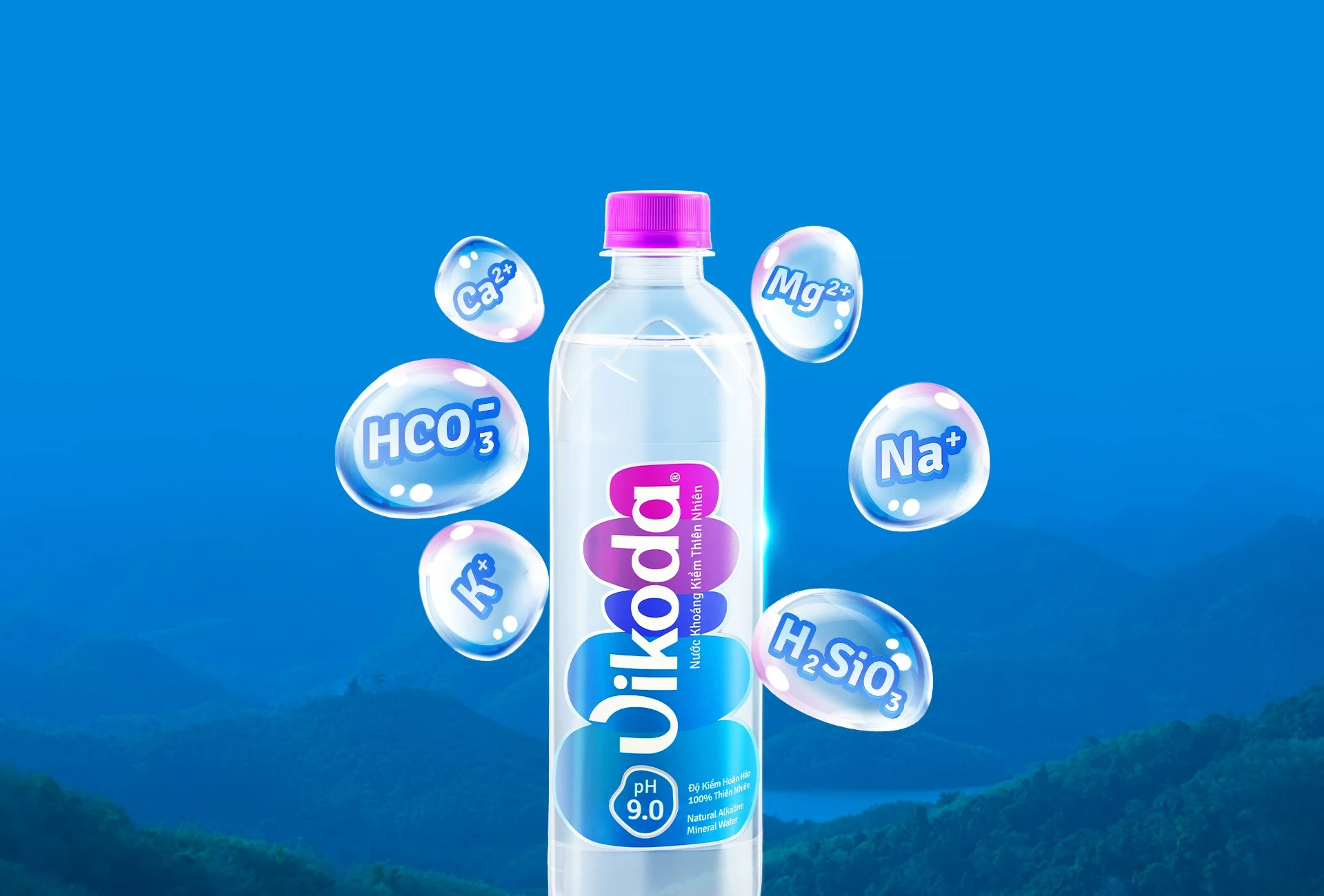 Vikoda natural alkaline water product visualization