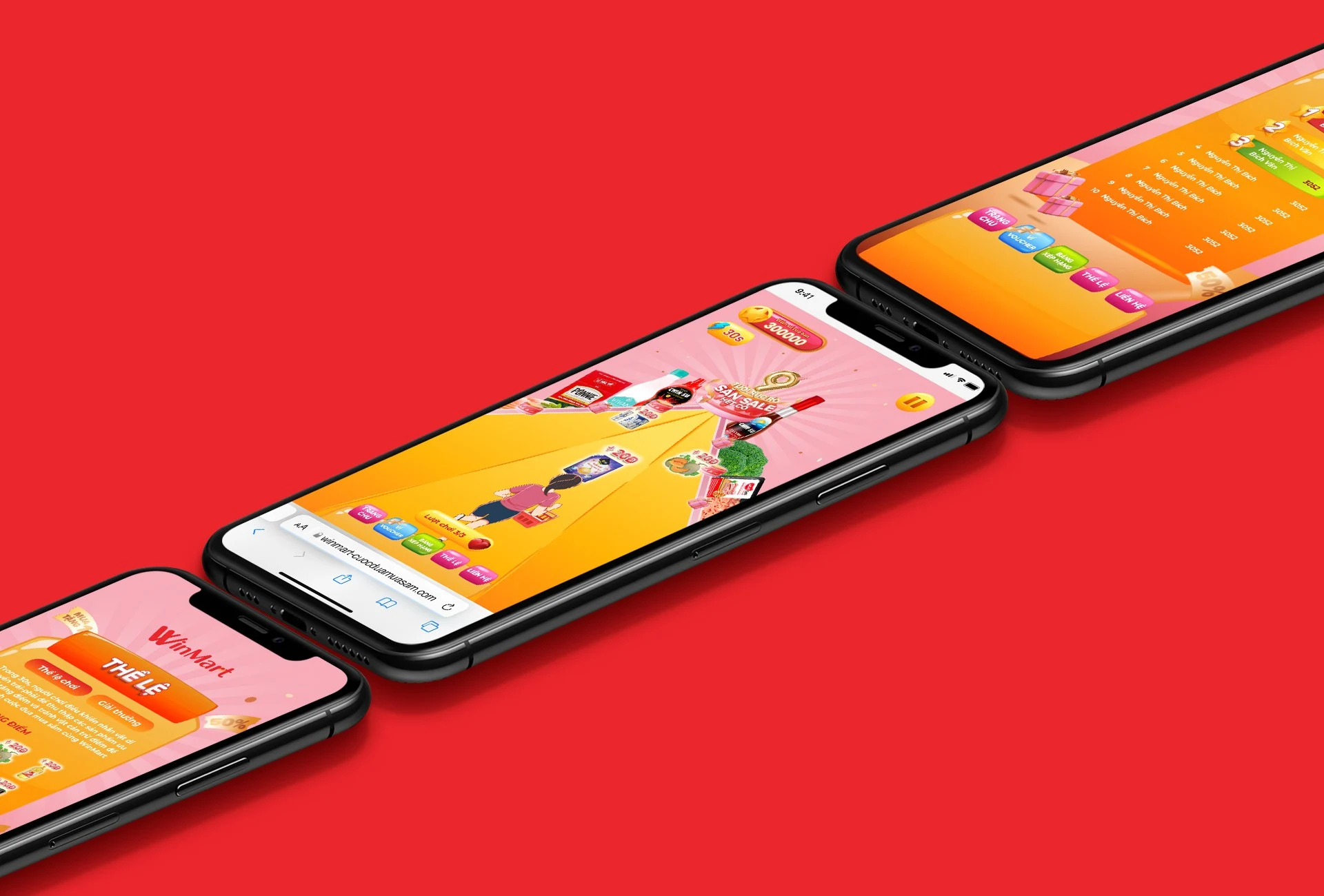 Mobile gameplay journey for the WinMart promotion