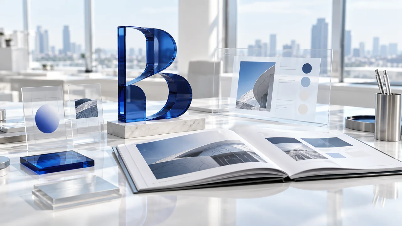 Bright futuristic studio illustrating brand building strategy, systems and business outcomes